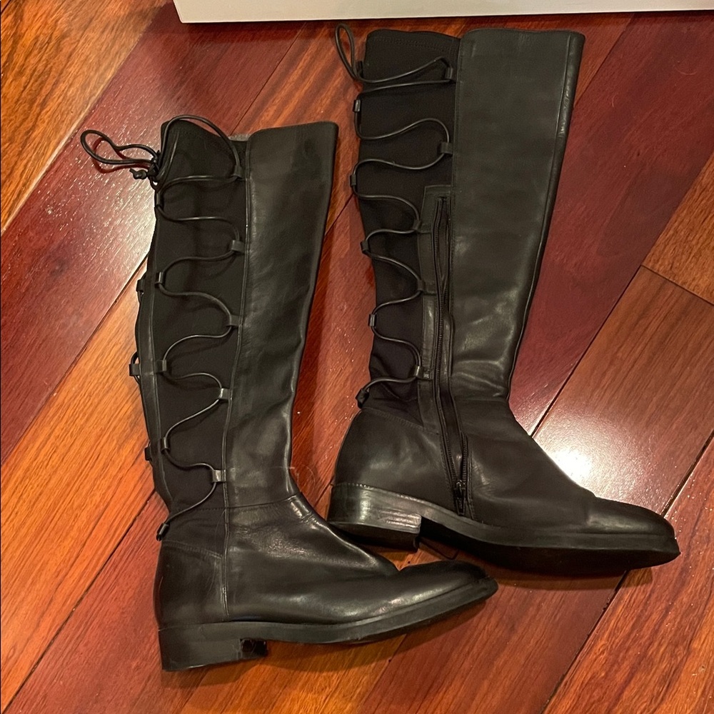 Seychelles Black Knee high Lace-Up Riding Boots